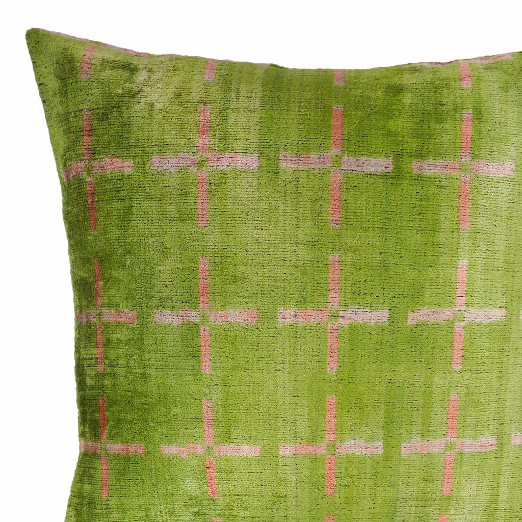 Positive Silk Velvet Ikat Pillow Cover X 20, side view - House Of Avana
