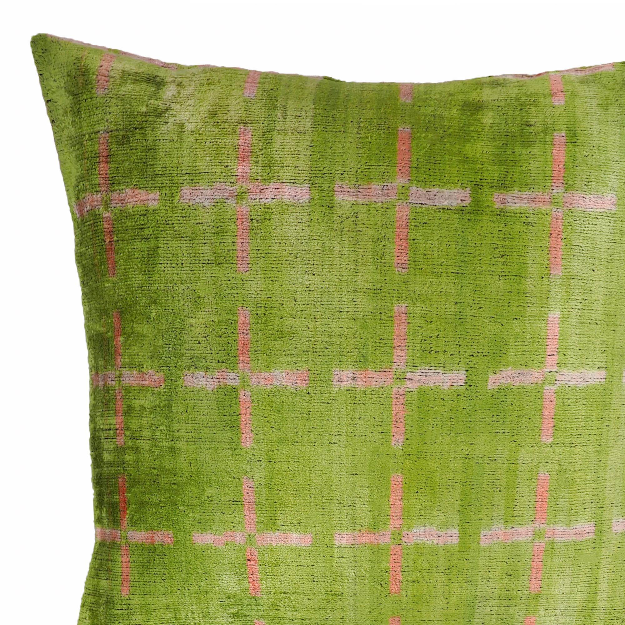 Positive Silk Velvet Ikat Pillow Cover X 20, side view - House Of Avana
