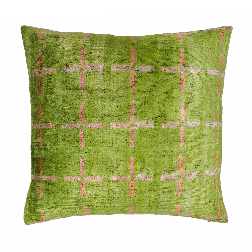 Positive Silk Velvet Ikat Pillow Cover X 20, front view - House Of Avana