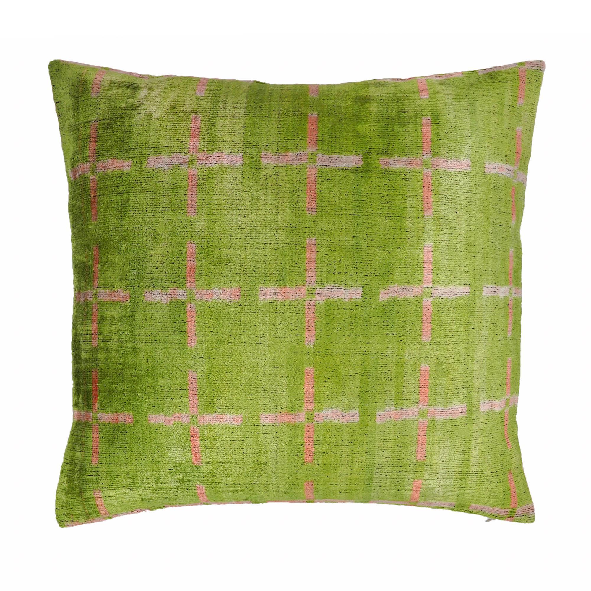 Positive Silk Velvet Ikat Pillow Cover X 20, front view - House Of Avana