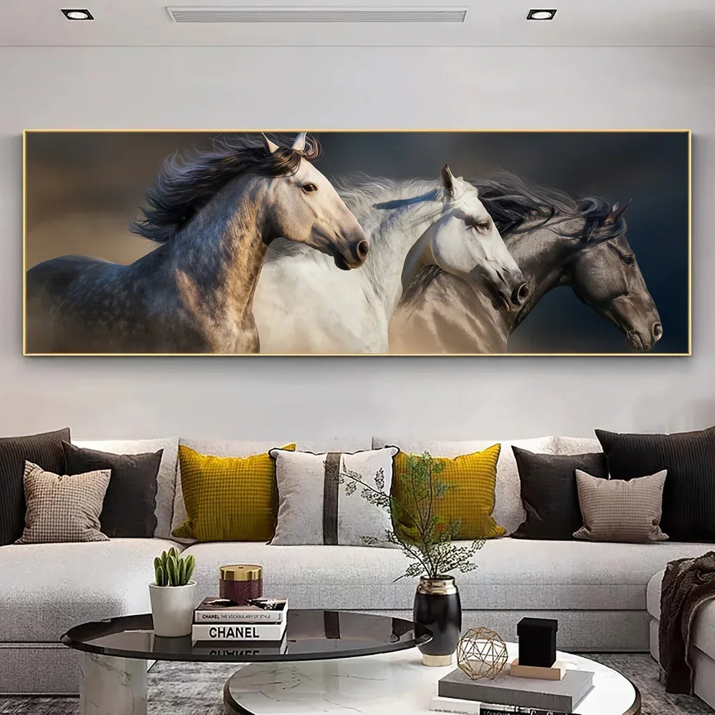 Unframed Canvas Poster, Modern Art, Running Horse Poster, for Bedroom Living Room Corridor, Wall Art,... - House Of Avana