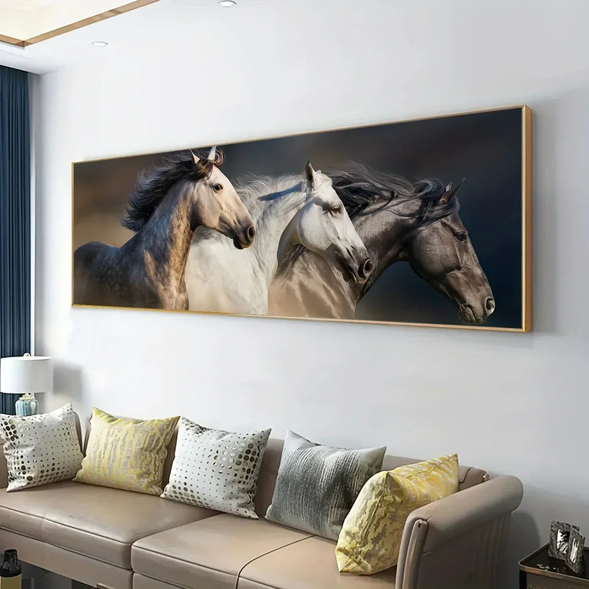 Unframed Canvas Poster, Modern Art, Running Horse Poster, for Bedroom Living Room Corridor, Wall Art,... - House Of Avana