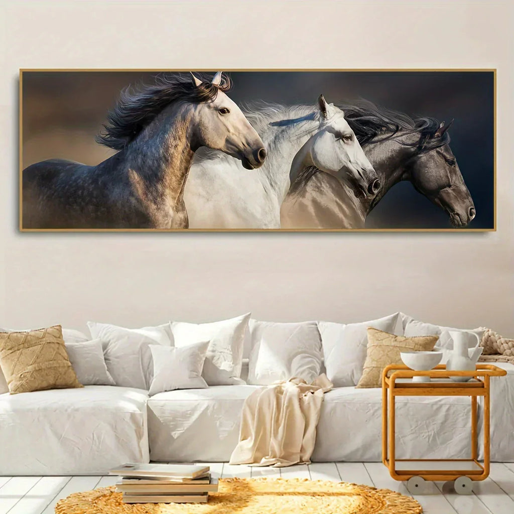 Unframed Canvas Poster, Modern Art, Running Horse Poster, for Bedroom Living Room Corridor, Wall Art,... - House Of Avana