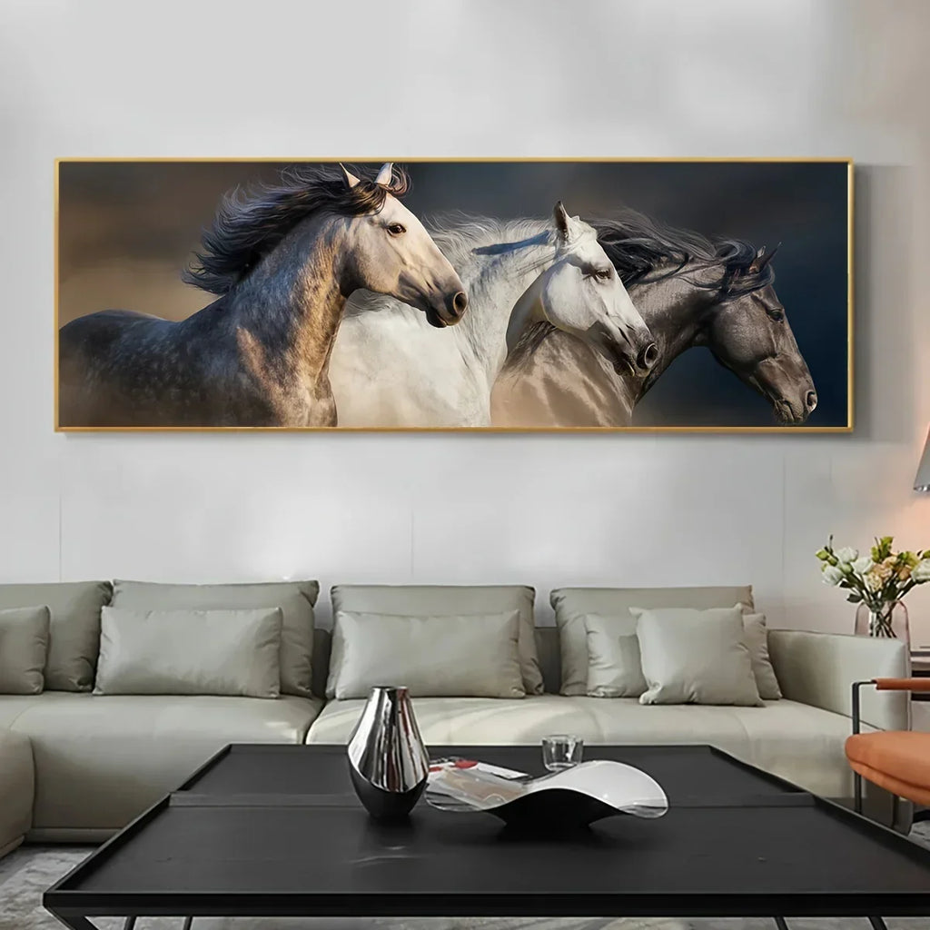 Unframed Canvas Poster, Modern Art, Running Horse Poster, for Bedroom Living Room Corridor, Wall Art,... - House Of Avana
