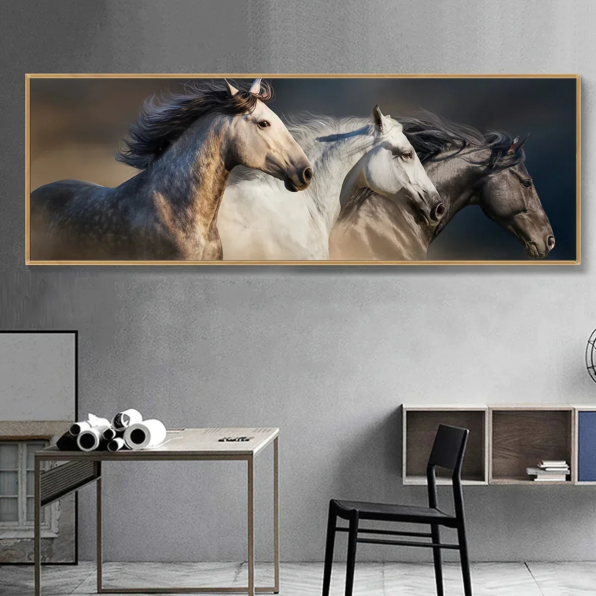 Unframed Canvas Poster, Modern Art, Running Horse Poster, for Bedroom Living Room Corridor, Wall Art,... - House Of Avana