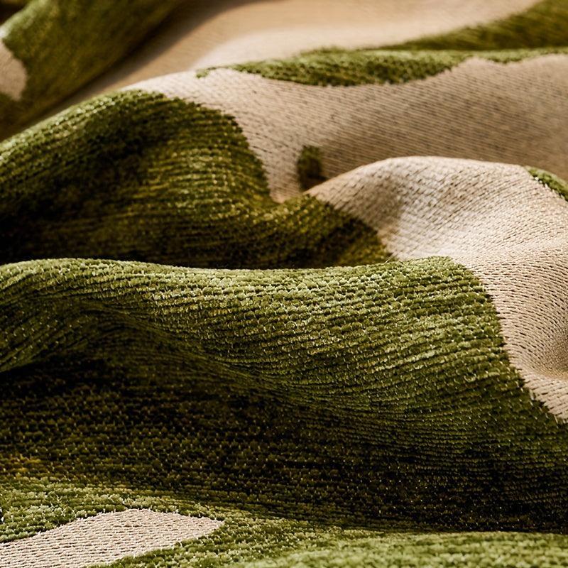 Premium Chenille Fabric Dark Green Couch Cover - All-Season Protector topspet
