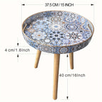 Premium End Tables with Plastic Tray and Detachable Legs - House Of Avana