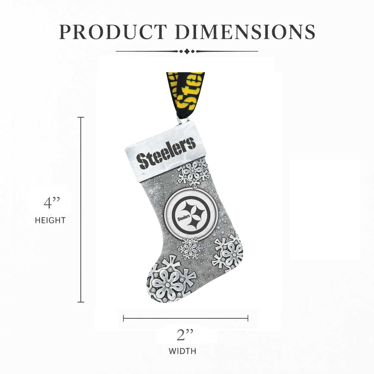 Pittsburgh Steelers Snowflake Stocking Ornament
