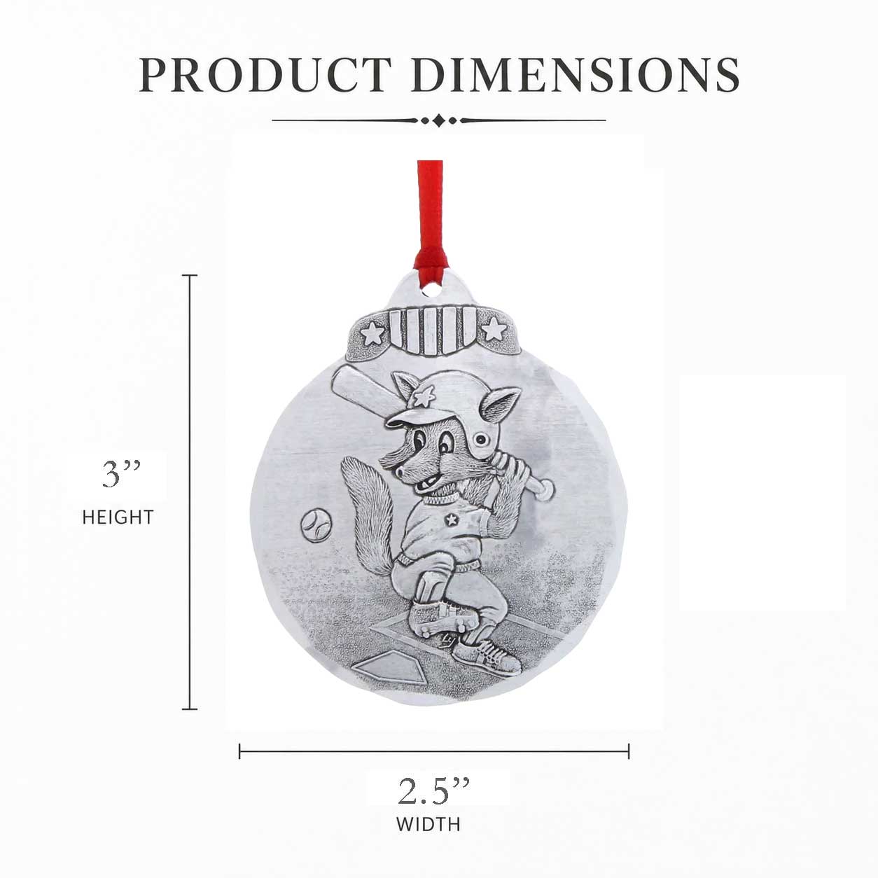 Baseball Fox Ornament
