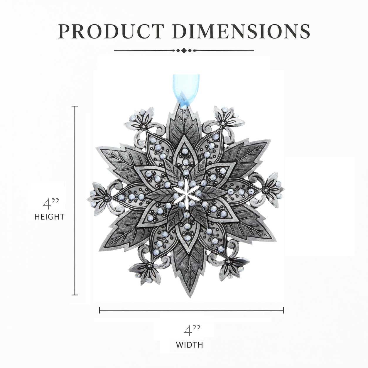 Snow Crystal Poinsettia Ornament (Aluminum)