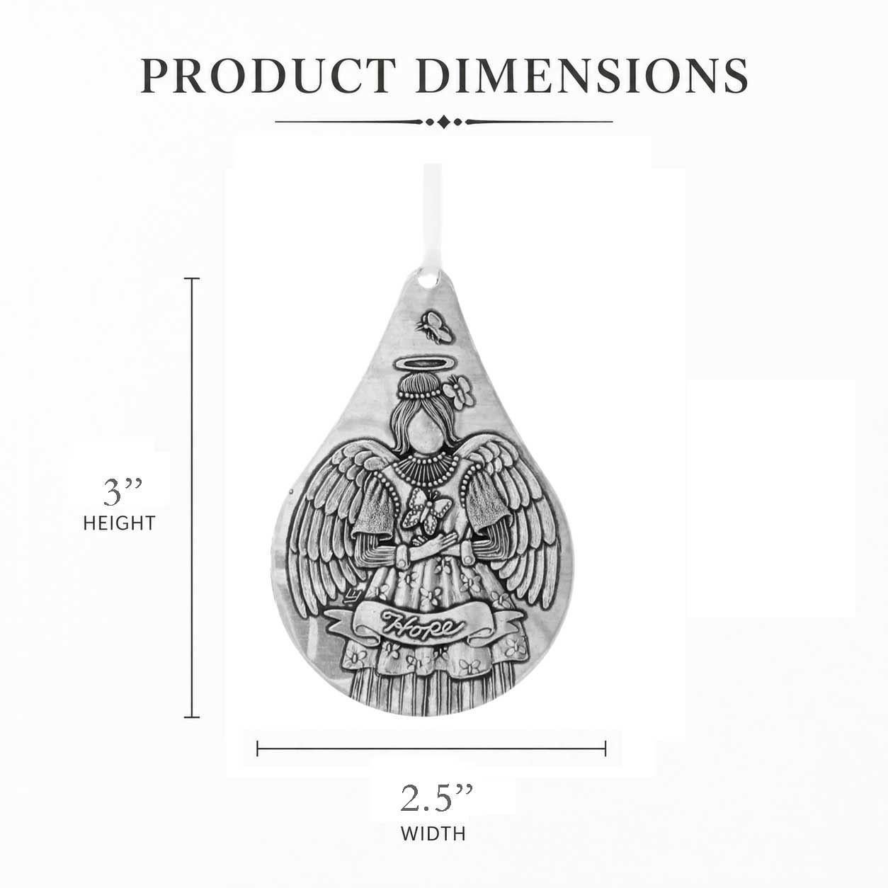 Hope Angel Teardrop Ornament