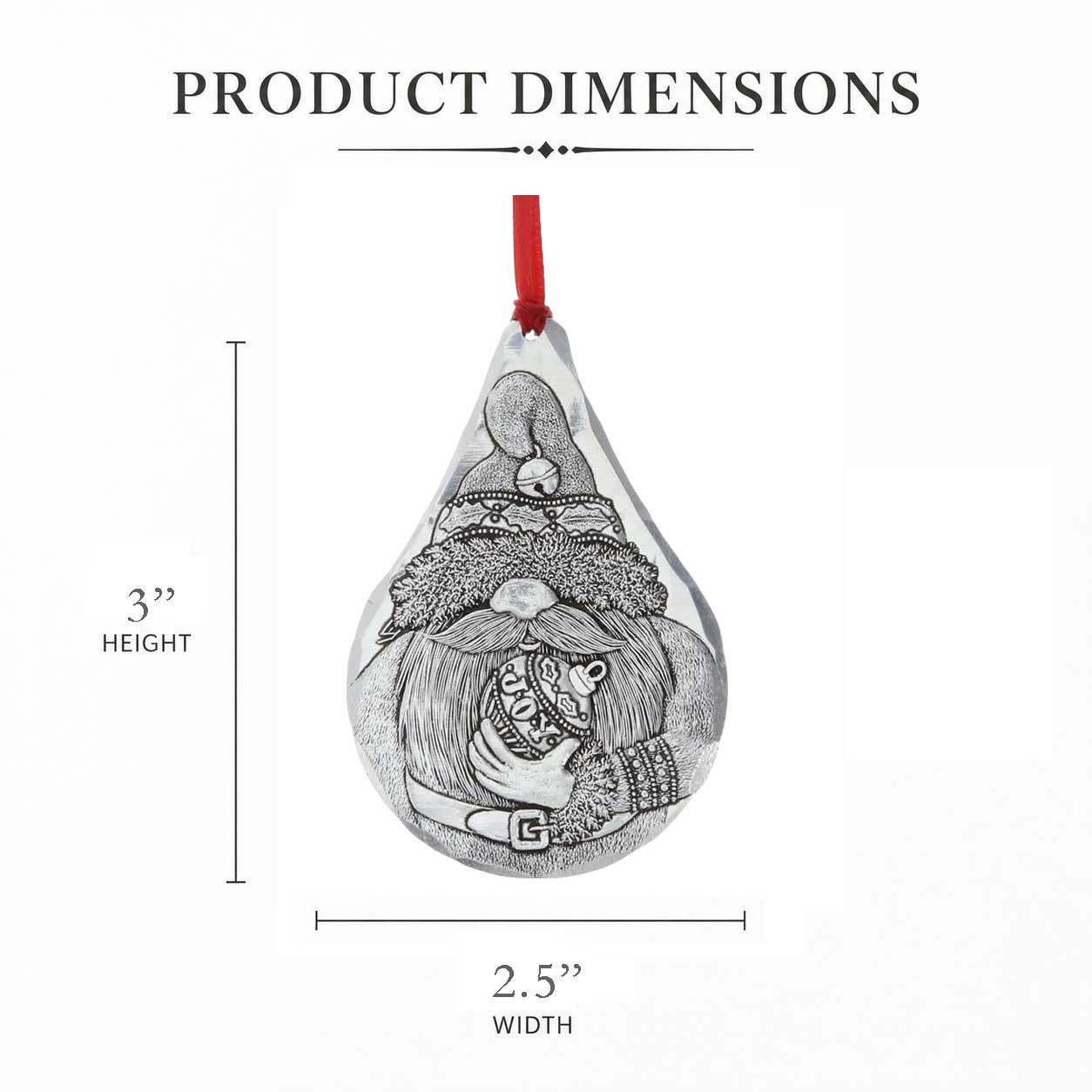 Holiday Gnome 3-Piece Ornament Set