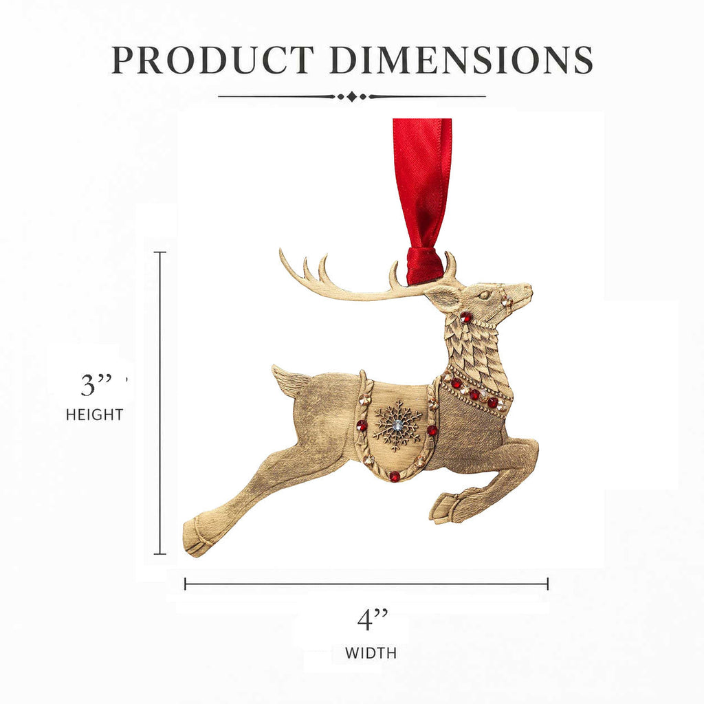 Merry Reindeer Ornament (Bronze)