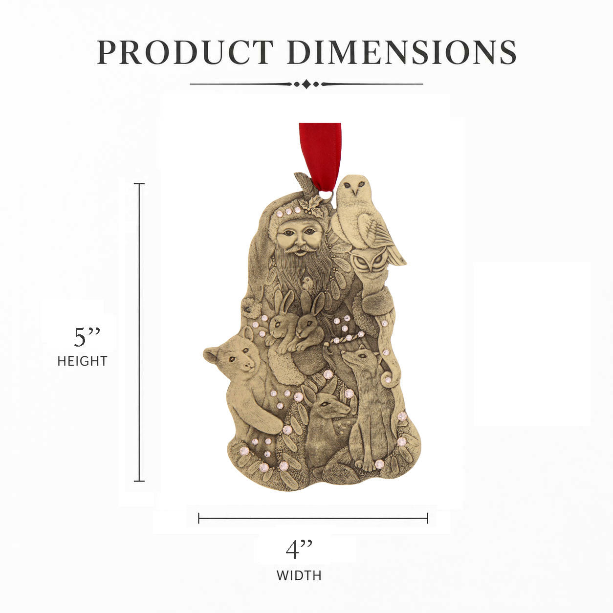 Woodland Santa Ornament (Bronze)