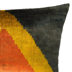Pyramid Silk Velvet Ikat Throw Pillow Cover X 24, side view - House Of Avana