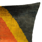 Pyramid Silk Velvet Ikat Throw Pillow Cover X 24, detail shot - House Of Avana