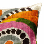 Ra Silk Velvet Ikat Throw Pillow Cover, 16 x 24