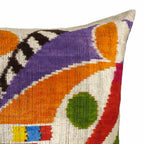 Ra Silk Velvet Ikat Throw Pillow Cover, 16 x 24