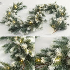 1pc of 6.4ft/195cm Christmas pine wreath made of white rattan, suitable for outdoor or indoor home gardens, artificial green plants, fireplaces, holiday party decorations, artificial pine rings, holiday decorations, and Chris House Of Avana [[SKU:HOA-XMS-024]]