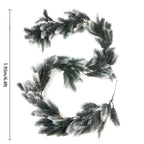 1pc of 6.4ft/195cm Christmas pine wreath made of white rattan, suitable for outdoor or indoor home gardens, artificial green plants, fireplaces, holiday party decorations, artificial pine rings, holiday decorations, and Chris House Of Avana [[SKU:HOA-XMS-024]]