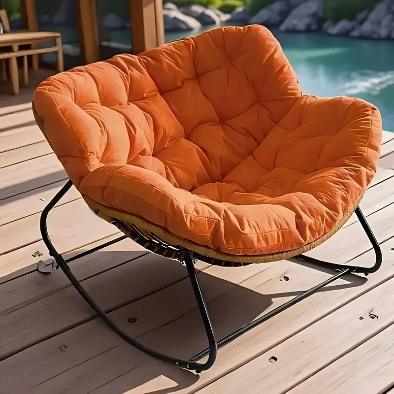 An outdoor sofa lounge chair, available in three colors. Perfect for patios, gardens, and outdoor activities during holidays. A luxurious rattan wicker rocking chair with a spacious and comfortable design, featuring thick cus House Of Avana