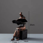 Reader Sculpture Bookend Figurines - House Of Avana