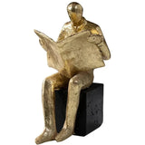 Reader Sculpture Bookend Figurines Gold A