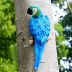 2pcs or 1pc Lifelike Red & Blue Parrot Statue - Realistic Hanging Garden Decor with Expressive Eyes & Feathers, Weather-Resistant Resin Construction for Outdoor/Indoor - Easy Hanging Hooks, No Electricity Needed - Perfect for House Of Avana [[SKU:HOA-GSC-401]]