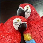 2pcs or 1pc Lifelike Red & Blue Parrot Statue - Realistic Hanging Garden Decor with Expressive Eyes & Feathers, Weather-Resistant Resin Construction for Outdoor/Indoor - Easy Hanging Hooks, No Electricity Needed - Perfect for House Of Avana [[SKU:HOA-GSC-401]]