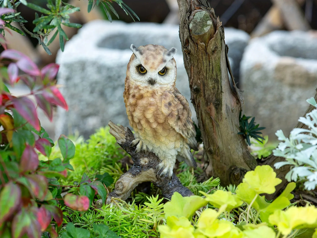 Realistic Garden Owl Statue - Resin Outdoor Yard Decor with Lifelike Brown and White Feathers, Ideal for Bird Lovers & Nature Enthusiasts, Perfect Father'S Day Gift, Garden Decoration | Lifelike Owl Statue | Detailed Feather House Of Avana