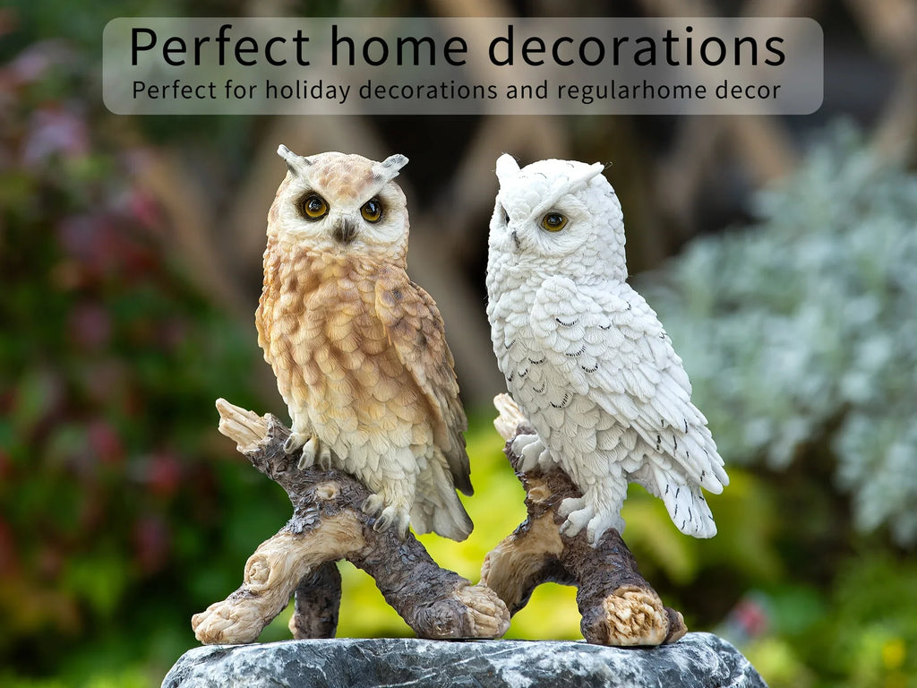 Realistic Garden Owl Statue - Resin Outdoor Yard Decor with Lifelike Brown and White Feathers, Ideal for Bird Lovers & Nature Enthusiasts, Perfect Father'S Day Gift, Garden Decoration | Lifelike Owl Statue | Detailed Feather House Of Avana