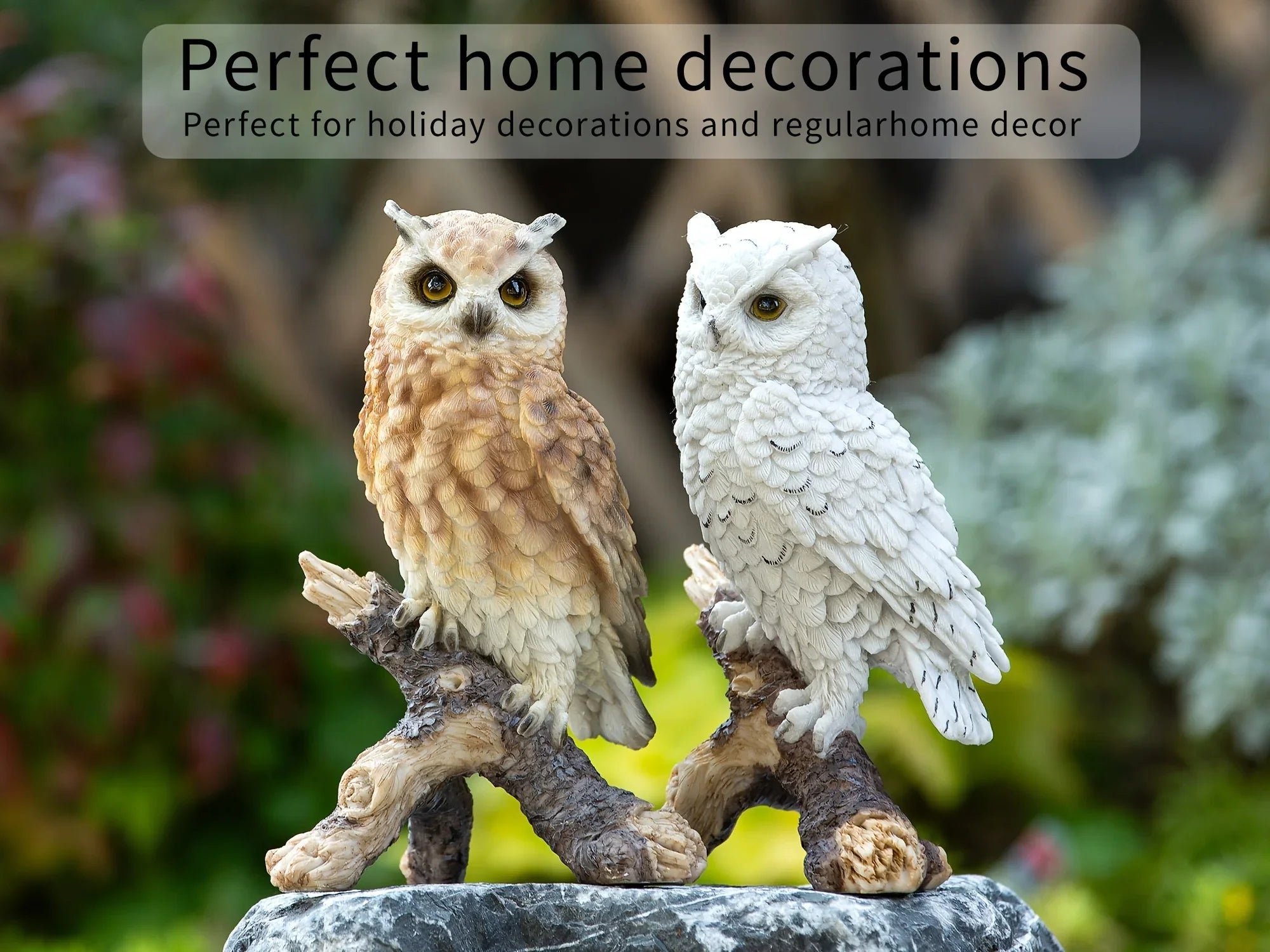 Realistic Garden Owl Statue - Resin Outdoor Yard Decor with Lifelike Brown and White Feathers, Ideal for Bird Lovers & Nature Enthusiasts, Perfect Father'S Day Gift, Garden Decoration | Lifelike Owl Statue | Detailed Feather House Of Avana