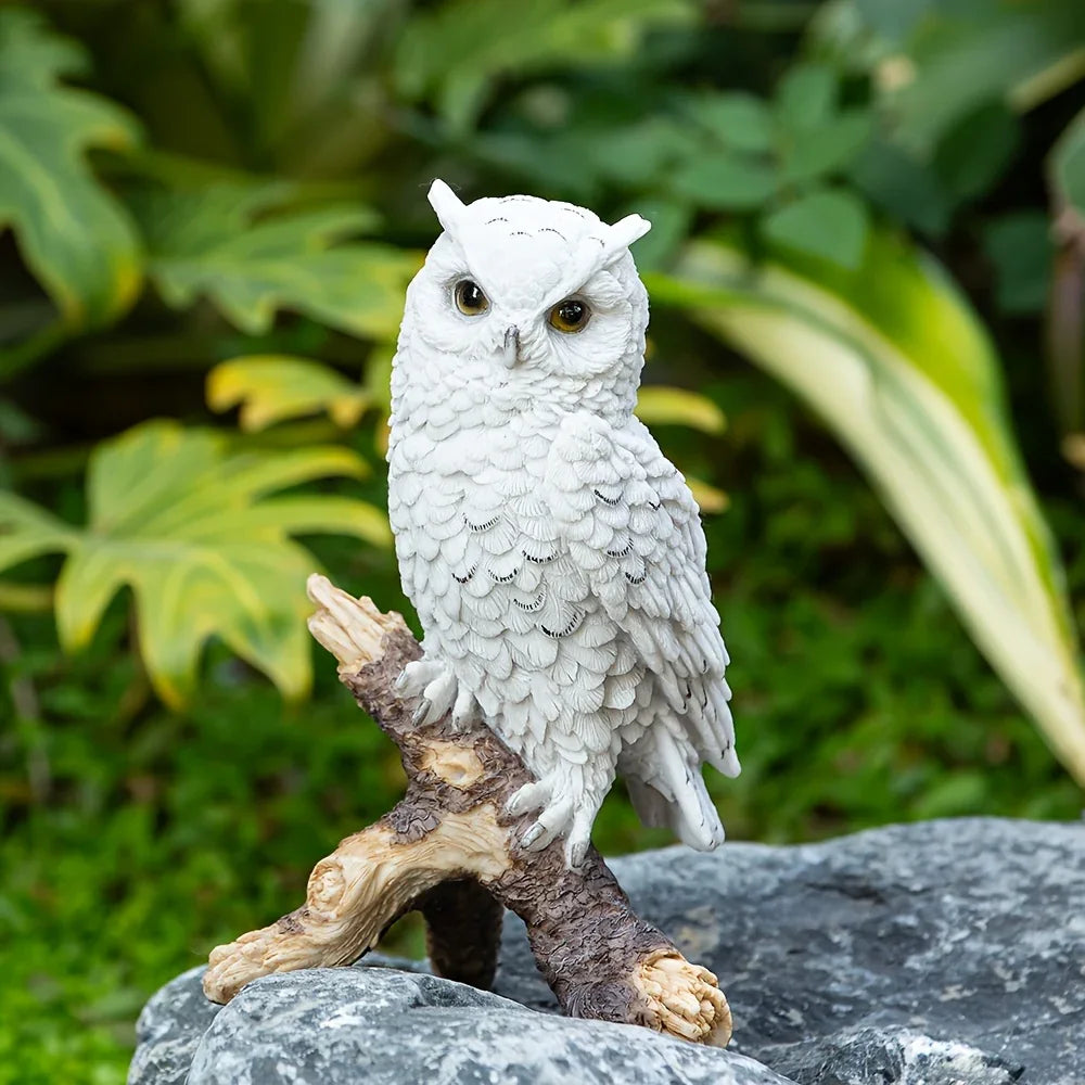Realistic Garden Owl Statue - Resin Outdoor Yard Decor with Lifelike Brown and White Feathers, Ideal for Bird Lovers & Nature Enthusiasts, Perfect Father'S Day Gift, Garden Decoration | Lifelike Owl Statue | Detailed Feather House Of Avana
