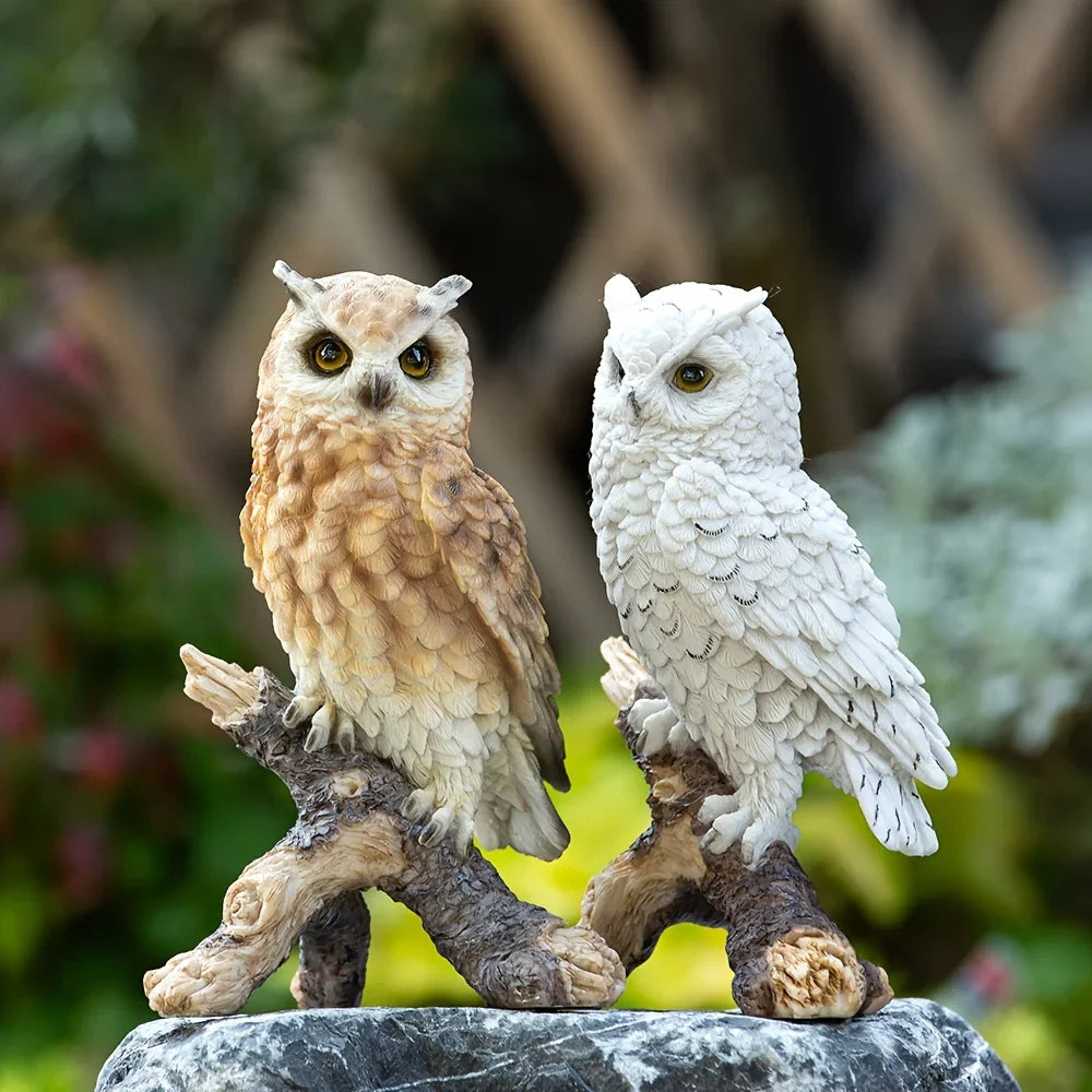 Realistic Garden Owl Statue - Resin Outdoor Yard Decor with Lifelike Brown and White Feathers, Ideal for Bird Lovers & Nature Enthusiasts, Perfect Father'S Day Gift, Garden Decoration | Lifelike Owl Statue | Detailed Feather House Of Avana