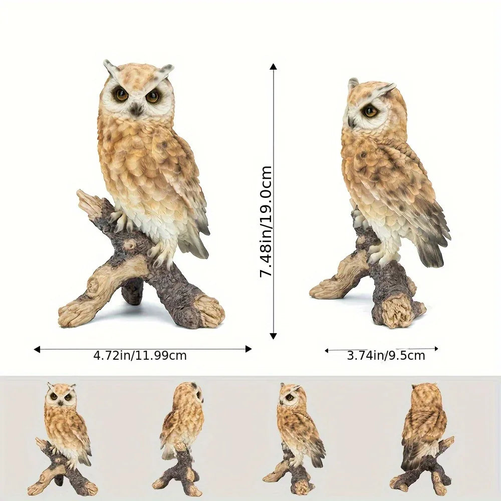 Realistic Garden Owl Statue - Resin Outdoor Yard Decor with Lifelike Brown and White Feathers, Ideal for Bird Lovers & Nature Enthusiasts, Perfect Father'S Day Gift, Garden Decoration | Lifelike Owl Statue | Detailed Feather House Of Avana