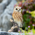 Realistic Garden Owl Statue - Resin Outdoor Yard Decor with Lifelike Brown and White Feathers, Ideal for Bird Lovers & Nature Enthusiasts, Perfect Father'S Day Gift, Garden Decoration | Lifelike Owl Statue | Detailed Feather House Of Avana