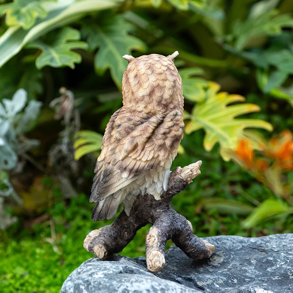 Realistic Garden Owl Statue - Resin Outdoor Yard Decor with Lifelike Brown and White Feathers, Ideal for Bird Lovers & Nature Enthusiasts, Perfect Father'S Day Gift, Garden Decoration | Lifelike Owl Statue | Detailed Feather House Of Avana