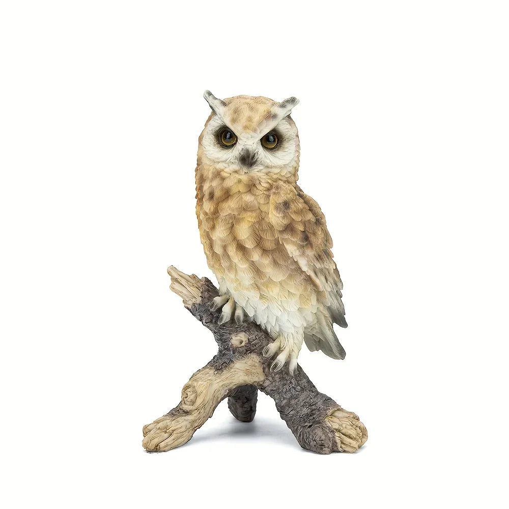 Realistic Garden Owl Statue - Resin Outdoor Yard Decor with Lifelike Brown and White Feathers, Ideal for Bird Lovers & Nature Enthusiasts, Perfect Father'S Day Gift, Garden Decoration | Lifelike Owl Statue | Detailed Feather House Of Avana