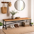 Reclaimed Wood Bench with wheels