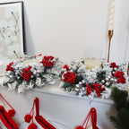 11.8-Inch Snow-Covered Red Berry Christmas Wreath - Realistic Snow Effect with Frosted Finish, All-Weather Resistant Artificial Flowers, Christma Candle Wreath, Christma Wreath, Christmas Home Decoration, Christmas Ornament, House Of Avana
