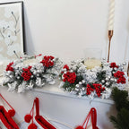 11.8-Inch Snow-Covered Red Berry Christmas Wreath - Realistic Snow Effect with Frosted Finish, All-Weather Resistant Artificial Flowers, Christma Candle Wreath, Christma Wreath, Christmas Home Decoration, Christmas Ornament, House Of Avana [[SKU:HOA-FLR-012]]
