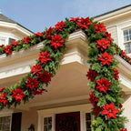 1pc Large Christmas Artificial Red Poinsettia Pine Branches, Realistic Vines and Home Decor for Indoor/Outdoor Holiday Decoration, Suitable for Various Festive Ornaments, Christmas Tree Decorations, Christmas Tree Ornaments House Of Avana [[SKU:HOA-FLR-031]]