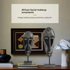 African Tribal Face Mask Decorative Sculpture for Home Decor