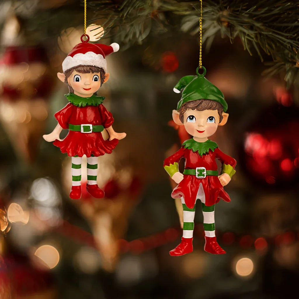 2pcs Christmas Gnome 3D Hanging Ornaments, Gnome 3D Sculpture Resin Decorations, Christmas Gift and Christmas Tree Ornaments, for Christmas Tree, Dining Room, Holiday Shoppers, Home Decorators, Handcrafted Details, Festive De House Of Avana [[SKU:HOA-SCU-486]]