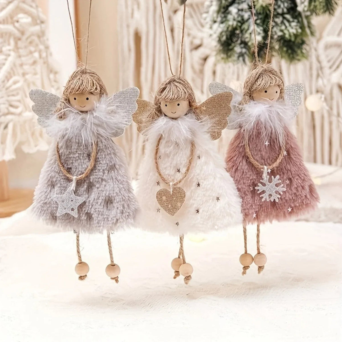 3pcs Plush Angel Doll Pendants - Perfect for Christmas, New Year's, Birthdays, Weddings & Valentine's Day Decorations House Of Avana [[SKU:HOA-SCU-211]]