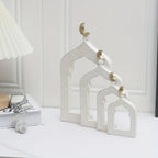 1pc Islamic Middle Eastern Architectural Ornament - Ramadan & Eid al-Fitr Decoration, Hand-Like Resin Miniature Dome & Minaret for, Tabletop, Shelf - Arabic Calligraphy-Inspired Cultural Accent Piece (Compatible with Islamic House Of Avana [[SKU:HOA-SCU-193]]
