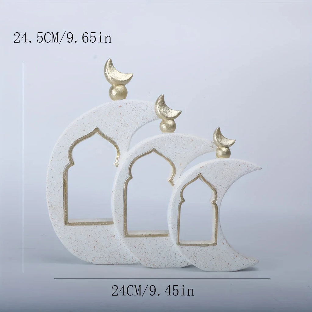 1pc Islamic Middle Eastern Architectural Ornament - Ramadan & Eid al-Fitr Decoration, Hand-Like Resin Miniature Dome & Minaret for, Tabletop, Shelf - Arabic Calligraphy-Inspired Cultural Accent Piece (Compatible with Islamic House Of Avana [[SKU:HOA-SCU-193]]