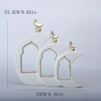 1pc Islamic Middle Eastern Architectural Ornament - Ramadan & Eid al-Fitr Decoration, Hand-Like Resin Miniature Dome & Minaret for, Tabletop, Shelf - Arabic Calligraphy-Inspired Cultural Accent Piece (Compatible with Islamic House Of Avana [[SKU:HOA-SCU-193]]
