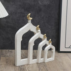 1pc Islamic Middle Eastern Architectural Ornament - Ramadan & Eid al-Fitr Decoration, Hand-Like Resin Miniature Dome & Minaret for, Tabletop, Shelf - Arabic Calligraphy-Inspired Cultural Accent Piece (Compatible with Islamic House Of Avana [[SKU:HOA-SCU-193]]