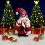 Heart-Shaped Gnome Figurine - Resin Christmas Decoration with Red & White Gnomes, Black Outstretched Arms & White Beard - Indoor/Outdoor Holiday Decor, Tabletop Centerpiece, Cottage-Style Ornament (No Feathers/Snow/Laser) House Of Avana [[SKU:HOA-SCU-241]]